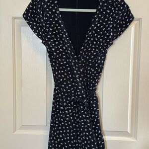 Brandy Melville Blue Flutter Sleeve Wrap Dress